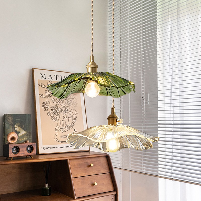 Tiffany Lotus Glass Pendant Light for Living Room S08