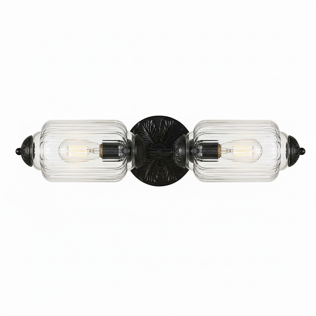 Eloise Vintage Glass Sconce - Brass Wall Light for Living Room and Bedroom G51