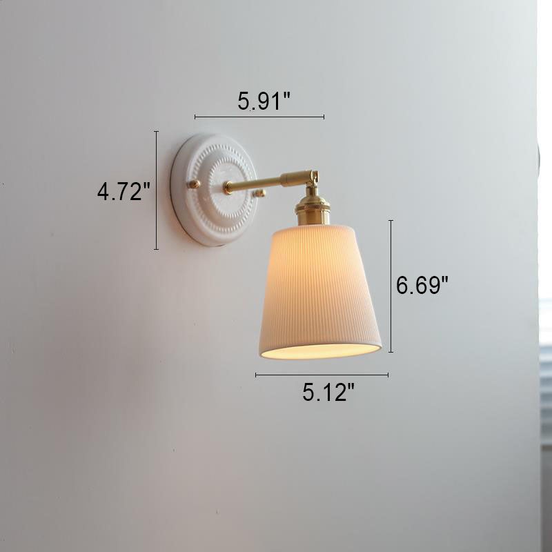Vintage Ceramic & Brass Wall Sconce – Elegant Lighting for Bedrooms & Hallways T265