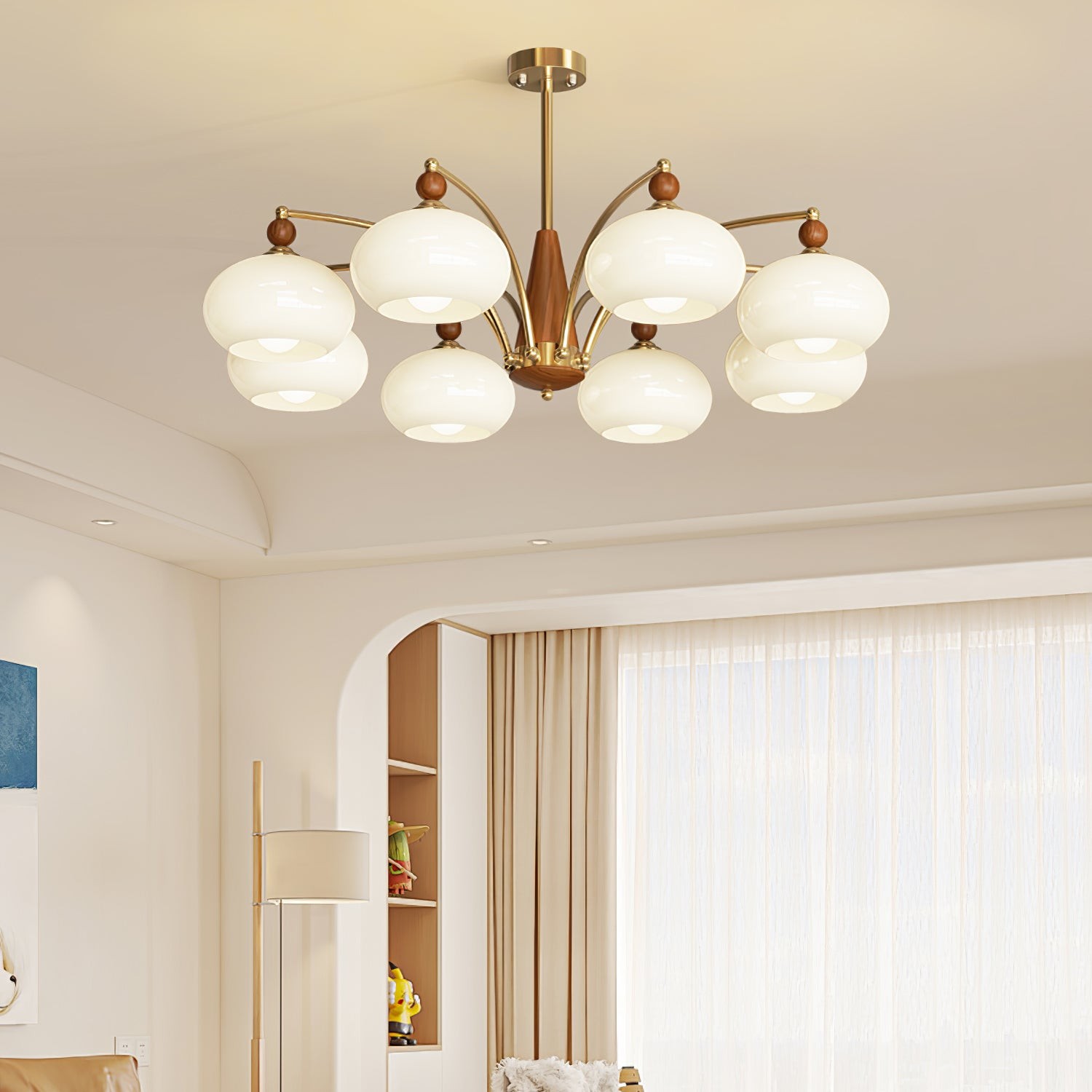 Vintage Multihead Persimmon Chandelier M325