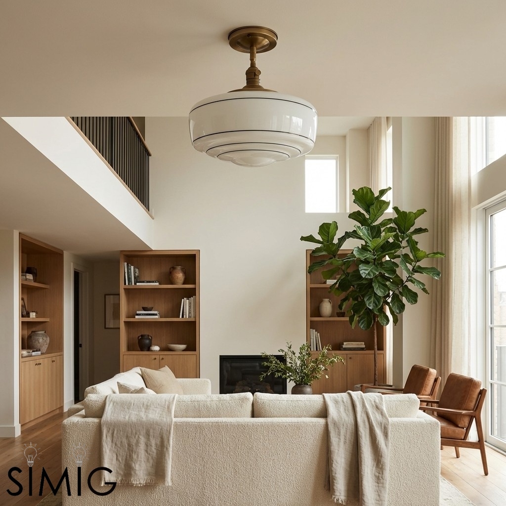Nalaviro Ribbed Glass Flush Mount Light - Modern Kitchen Ceiling Light  T1083
