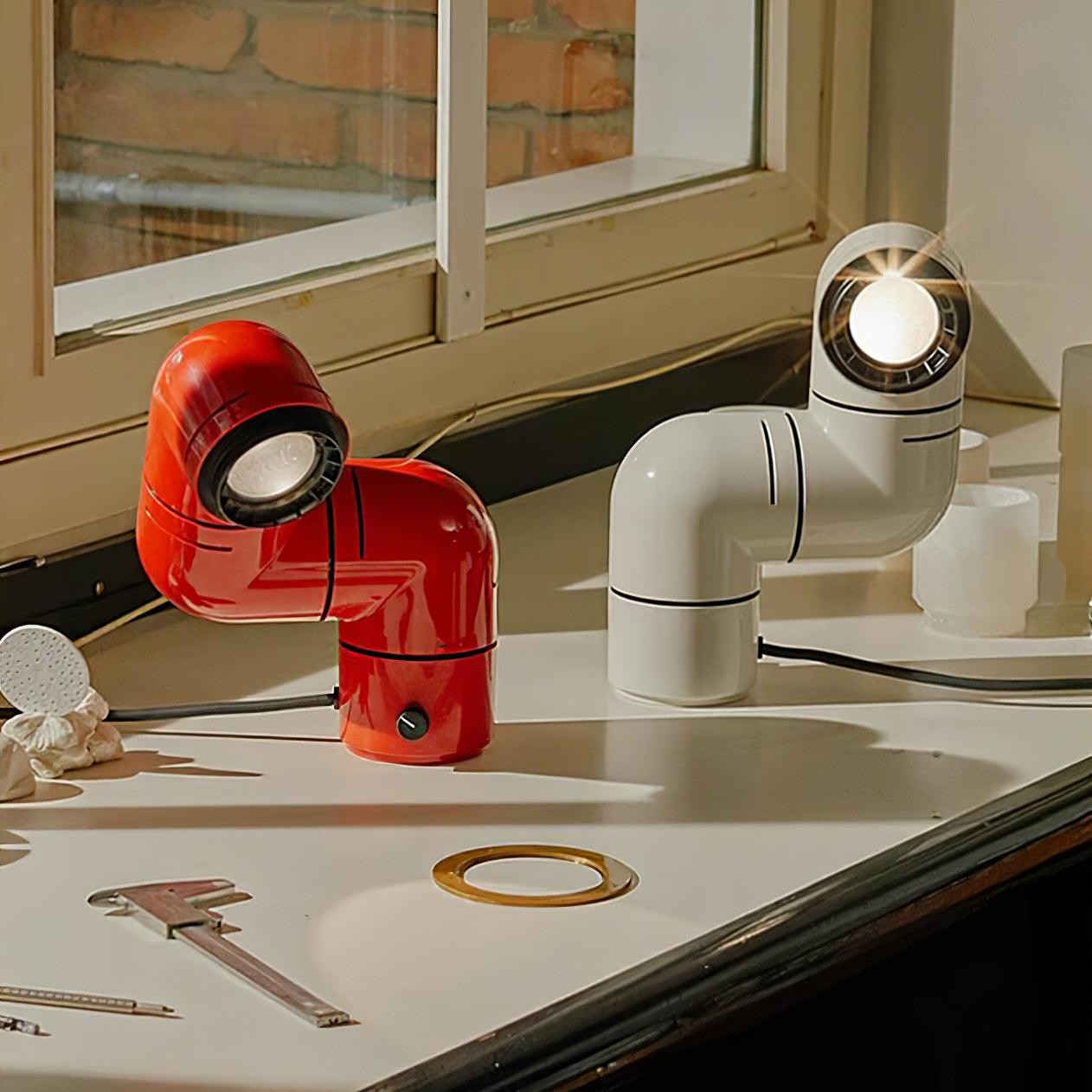 Red Tubular Table Lamp Suitable For Bedroom M504