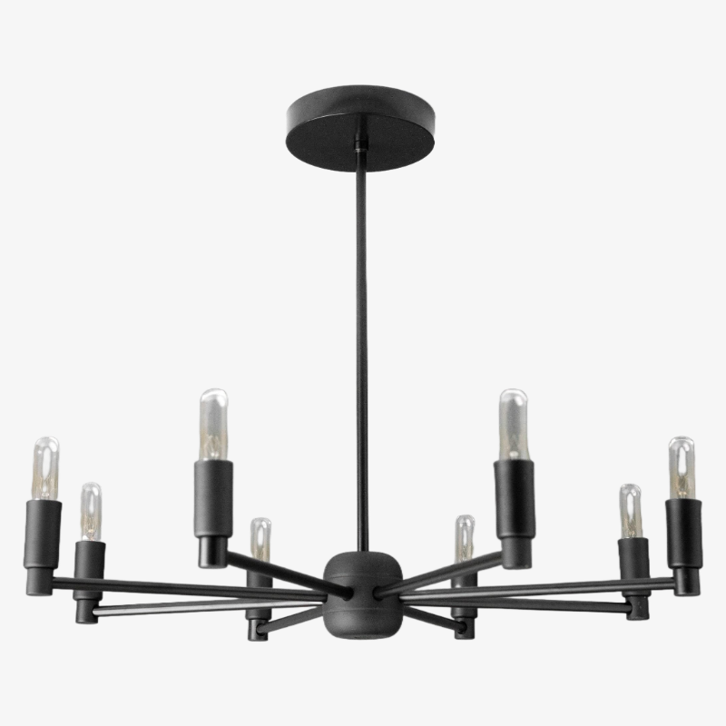 Mobilux Line Modern Chandelier - 8 Arm Mid Century Hanging Light T338