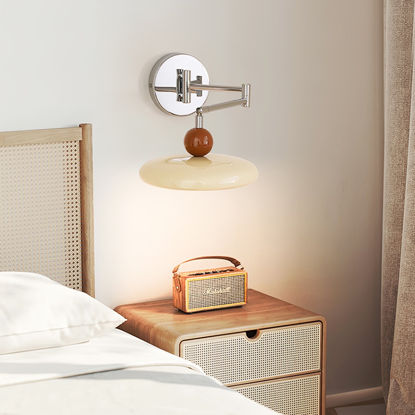 Minimalist French Creative Cream Style Rotatable Swing Arm Wall Lamp M355