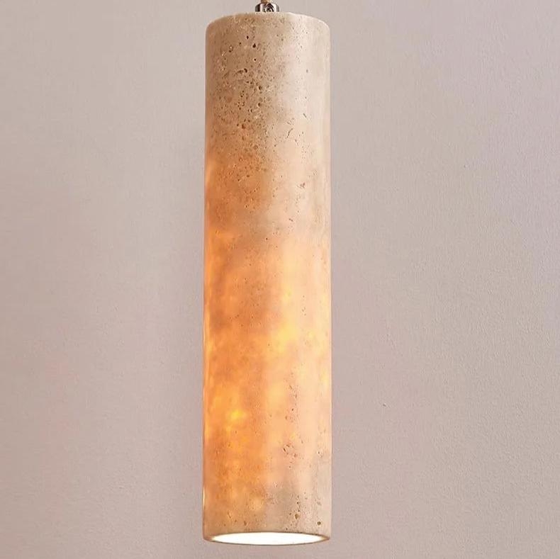 Cream Travertine Tube Pendant Light T2136