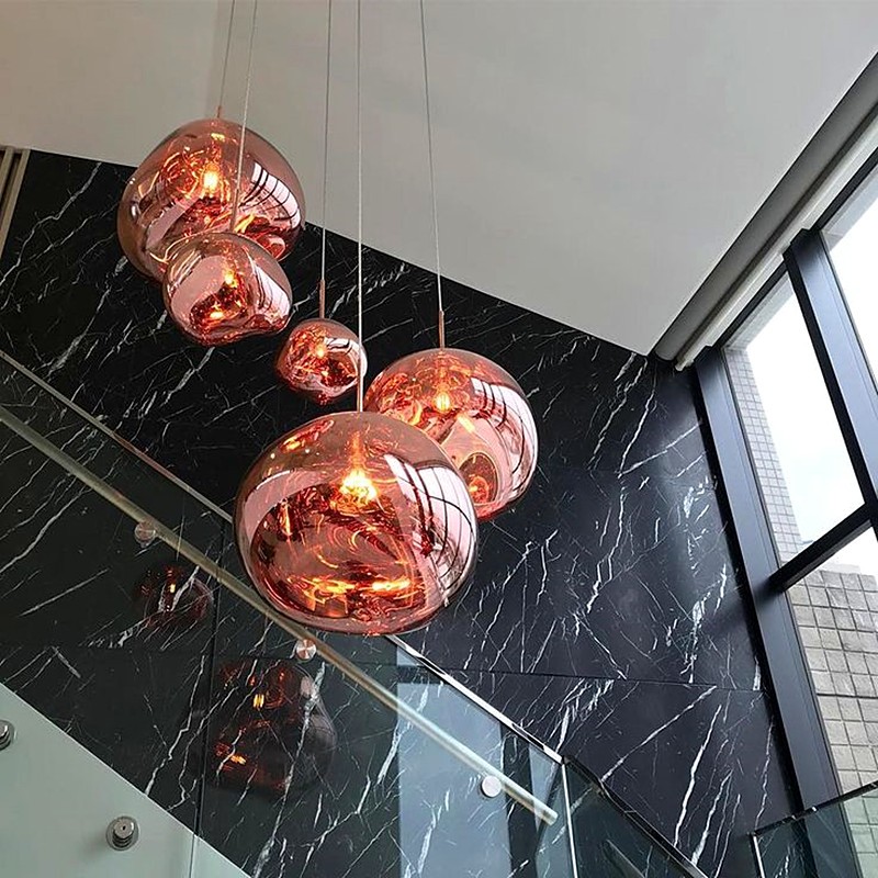 Glass Dynamic Pendant Light - Artistic Metallic Glow Pendant for Dining Area S54