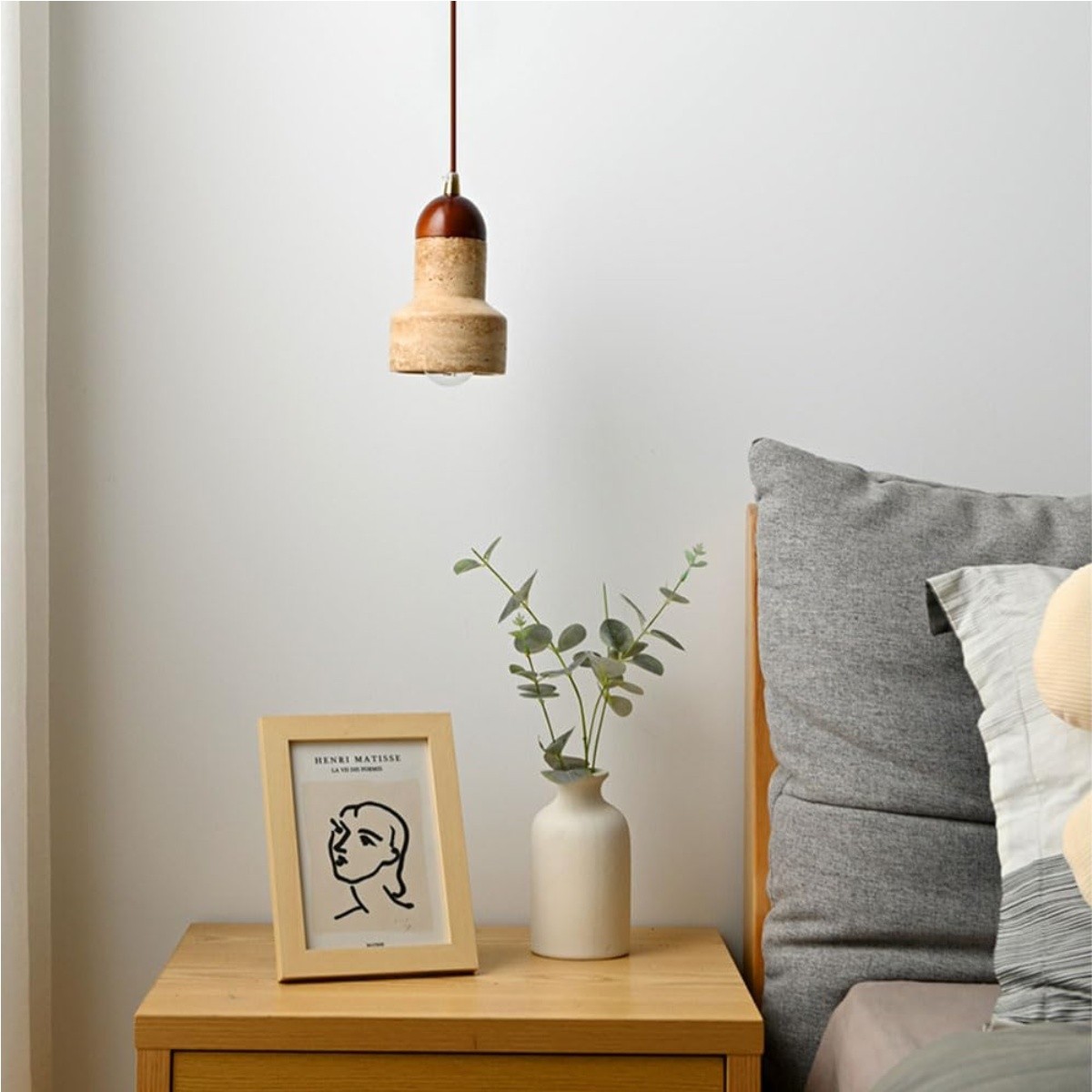 Natural Travertine Rocket - Inspired Pendant Light S275