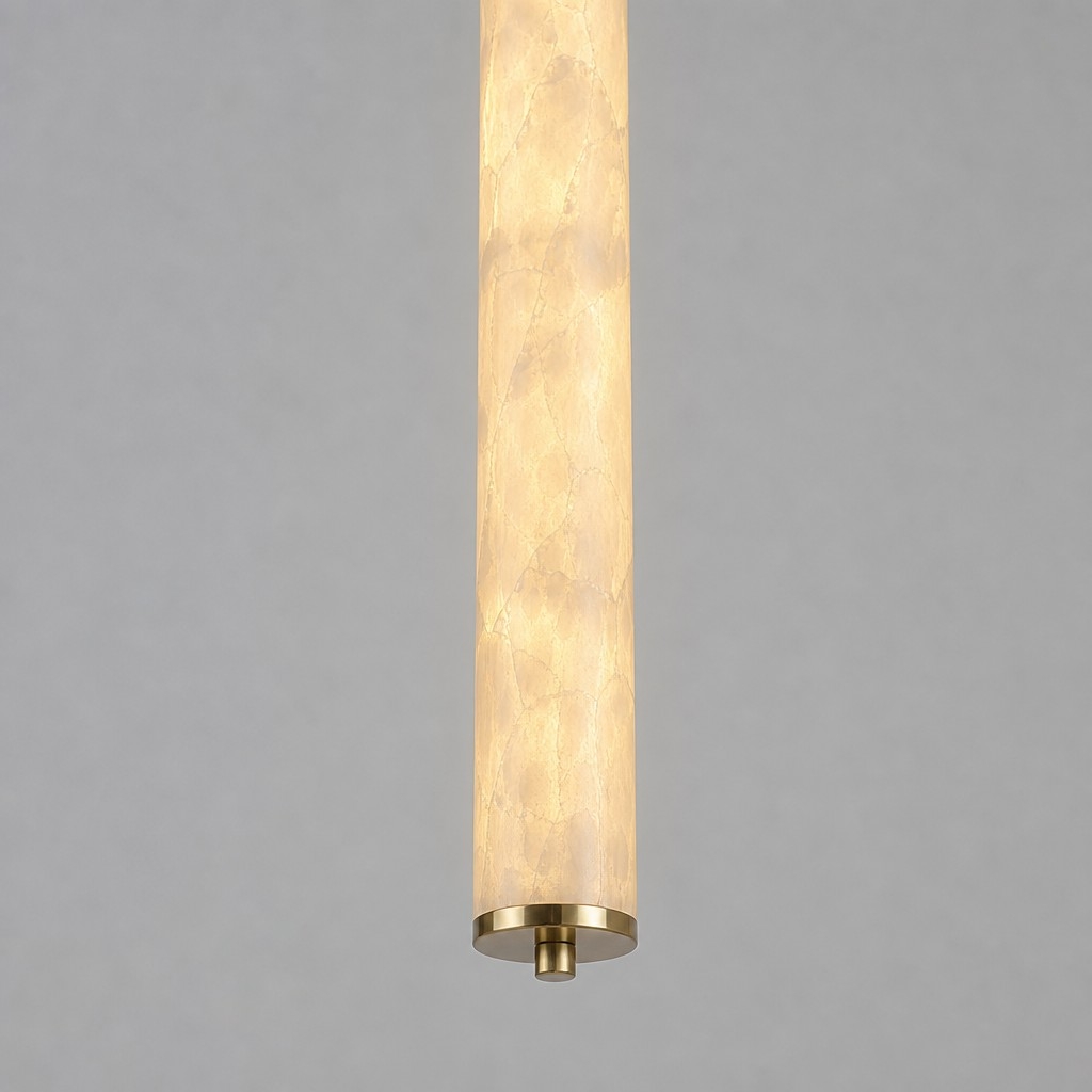Nacrelith Capiz Shell Cylinder Brass Pendant Light - Nordic Bedroom Lighting T2217