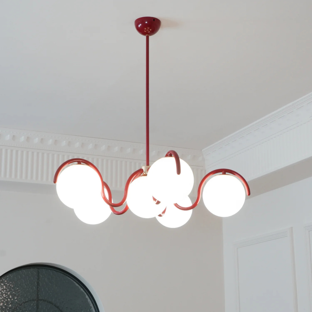 Sculptural Linear Chandelier with Elegant Flowing Silhouette S223