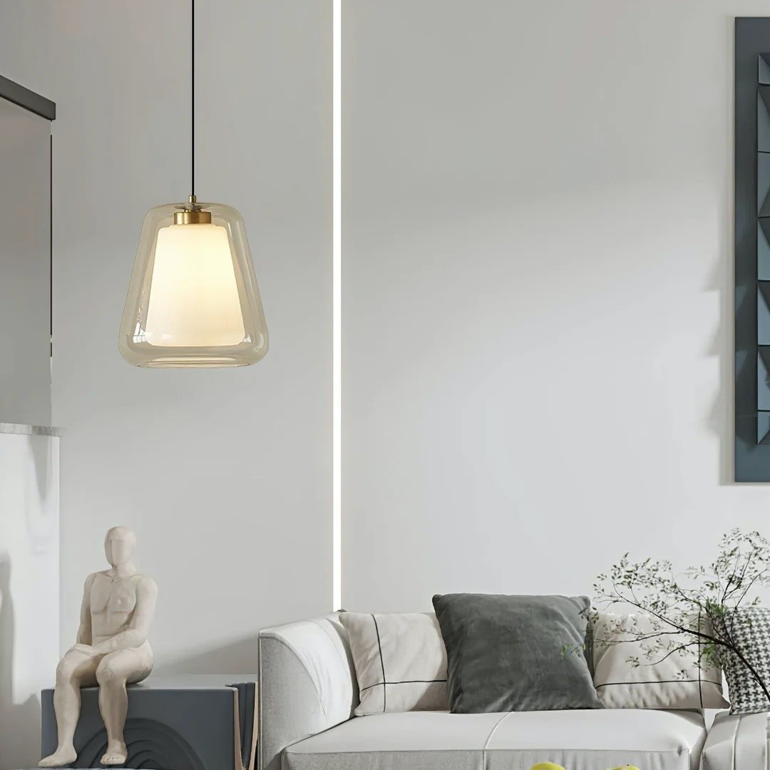 Modern Gold Pendant Light with Clear Glass Shade S221
