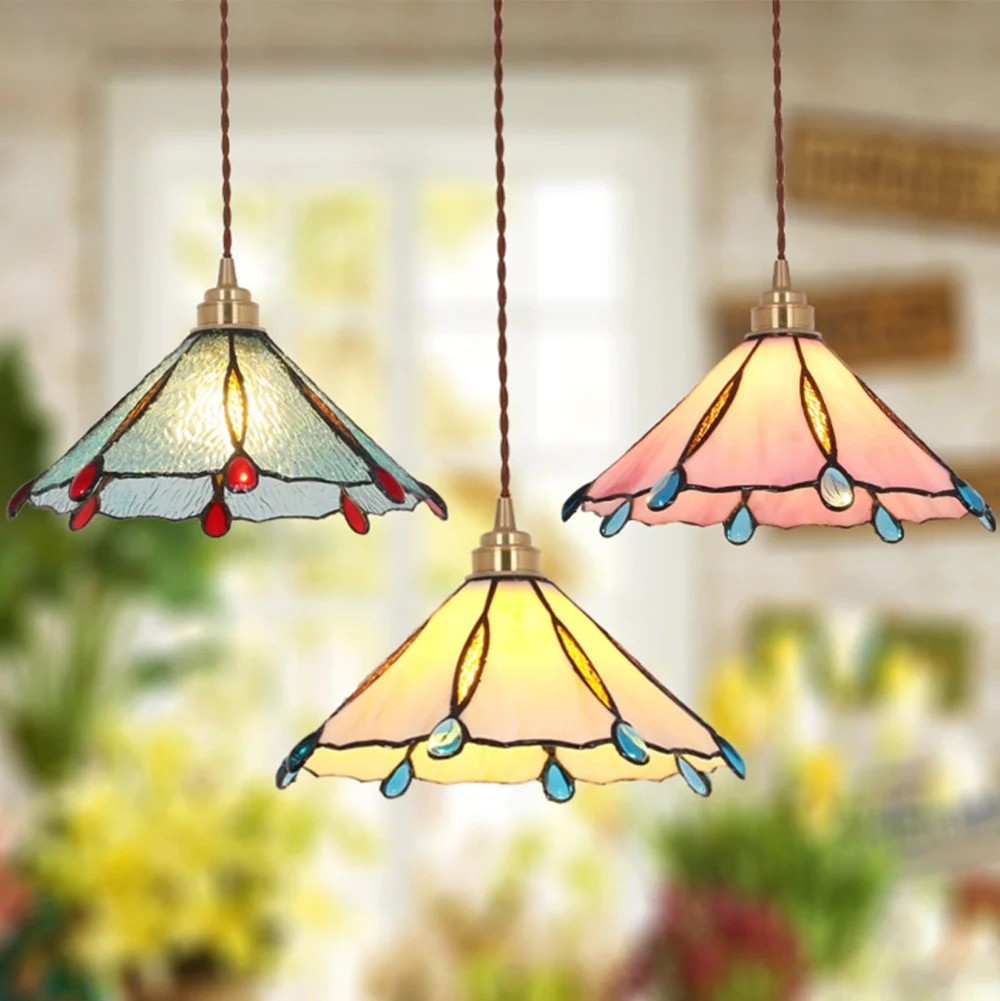 Retro Tiffany Stained Glass Pendant Light S92