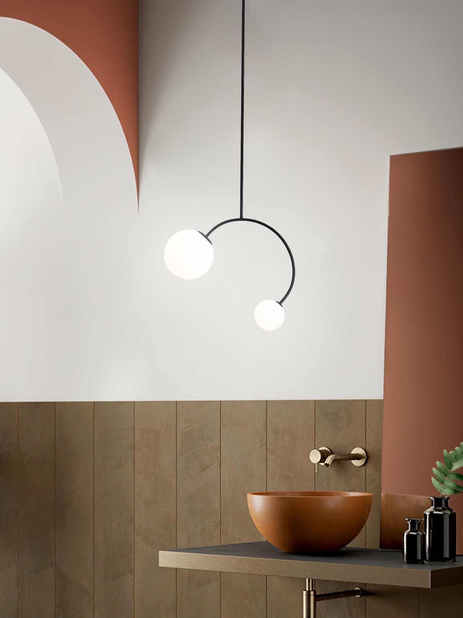 Creative Double Heads Glass Pendant Lamp M389