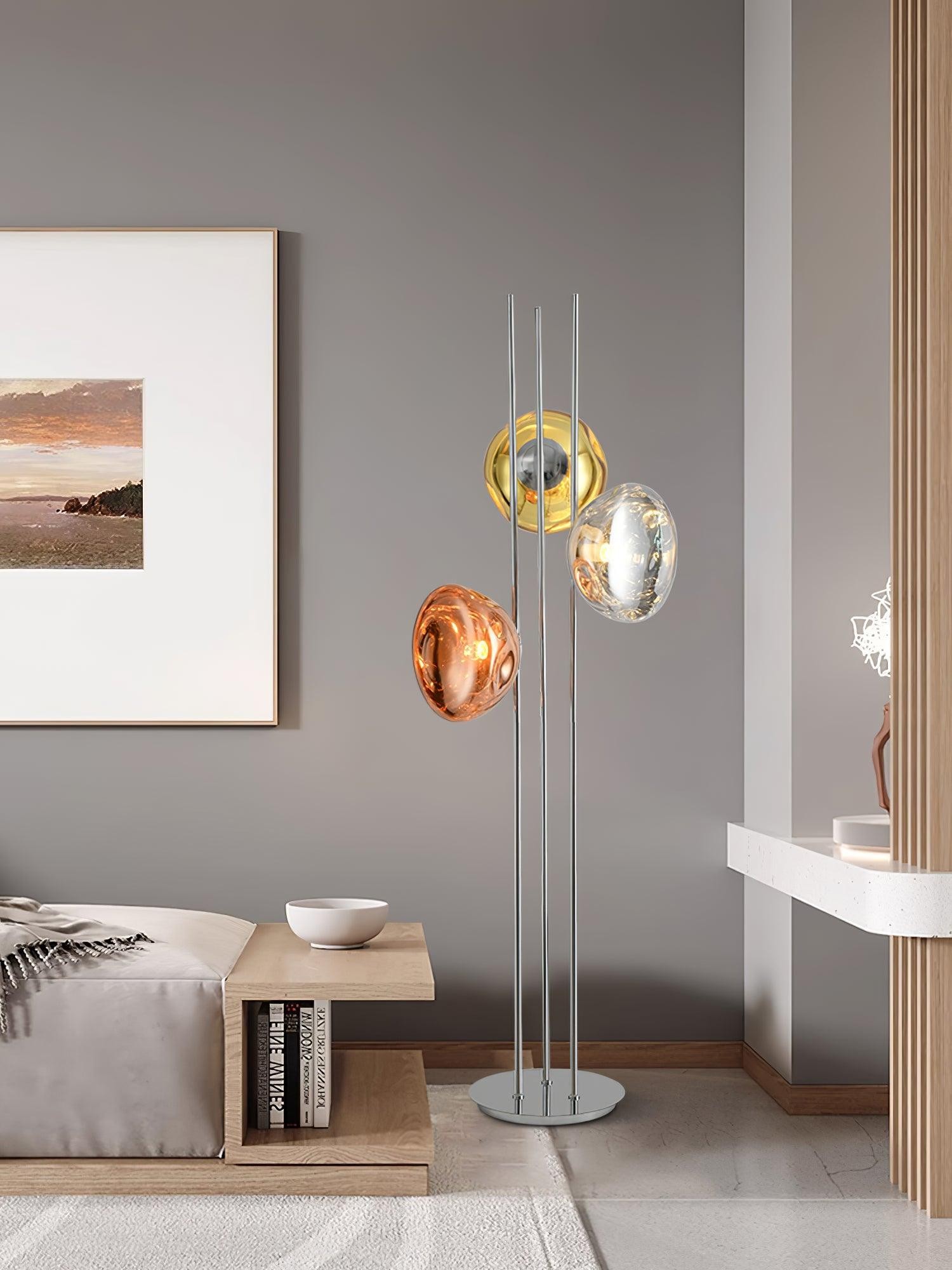 Tricolor Art Textured Glass Floor Lamp M313