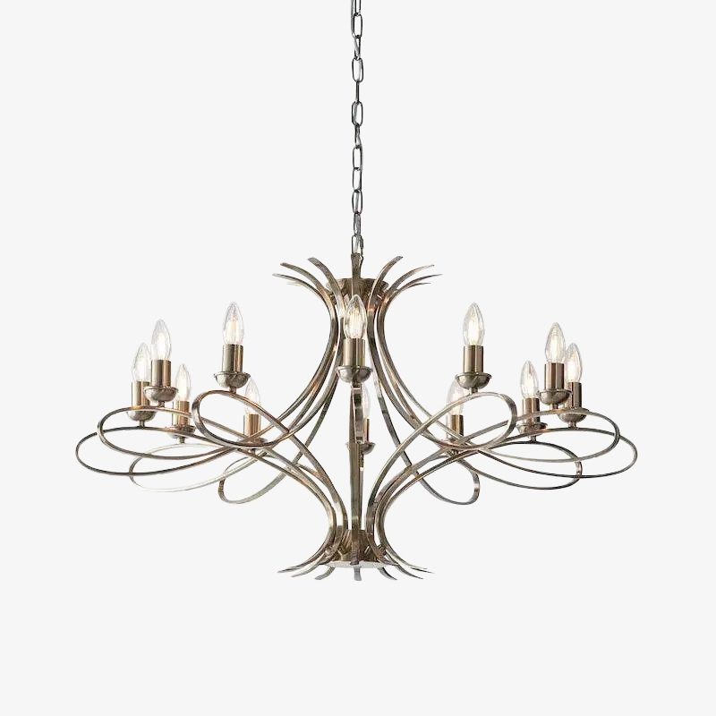 Foline Geometric Light Chandelier - Nickel Finish Ambient Glow for Hallways and Kitchens T1012