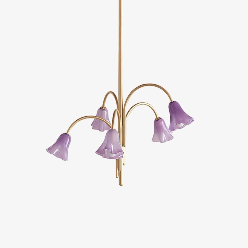 Bellina Lily Glass Flower Chandelier - Romantic Lighting for Interior T280