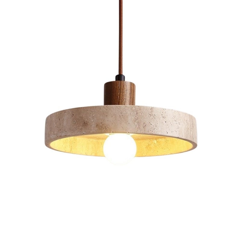 Elegant Wabi-Sabi Pendant Light with Natural Stone S266