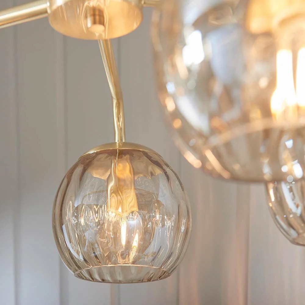 Tracian Glass Mid-Century Modern Globe Pendant Light for Dining Room T845