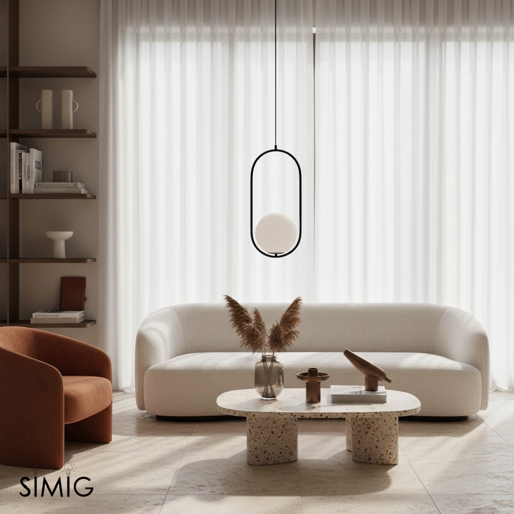 Halozen Pendant Lamp - Elegant Metal and Glass Pendant for Living Room