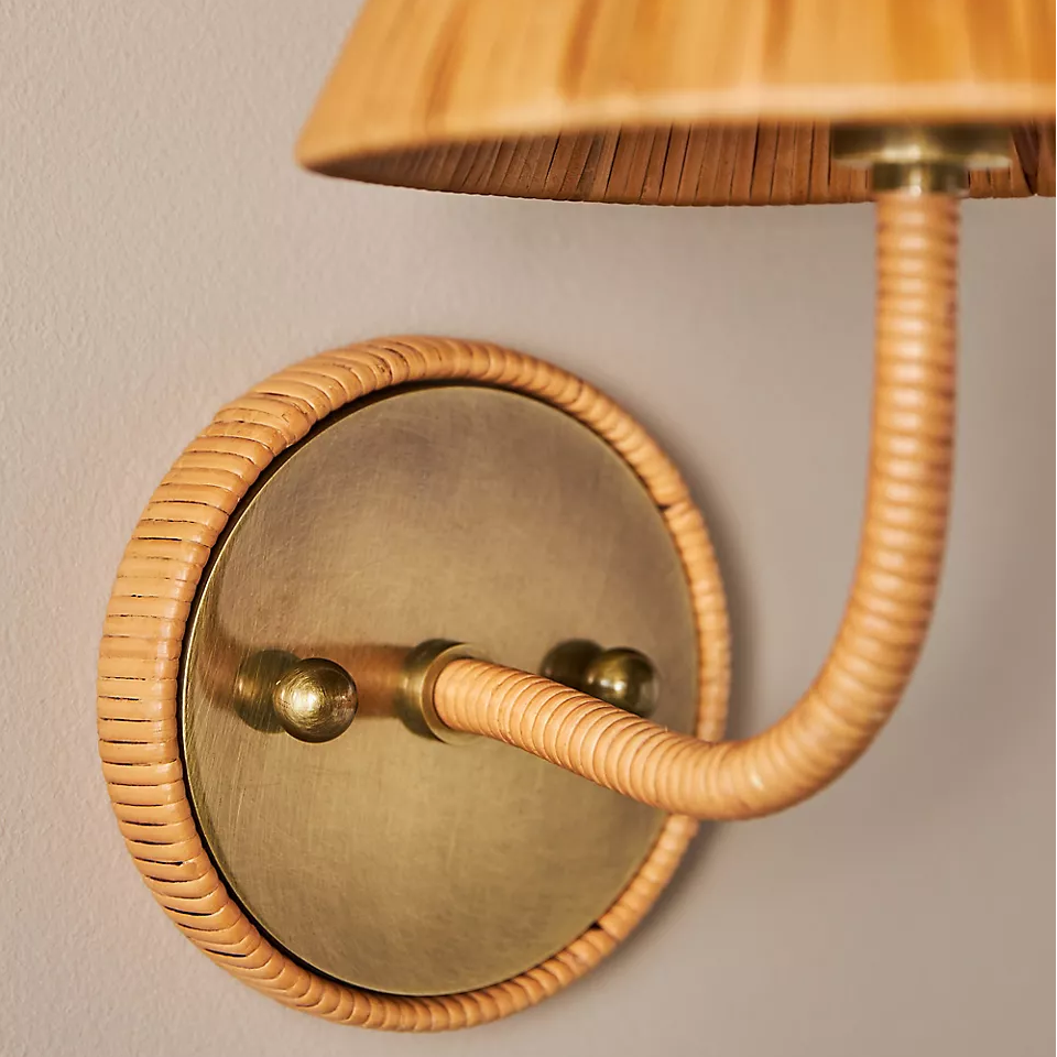 Welanery Textured Woven Look Rustic Wall Lamp - Living Room Accent Lighting T1216