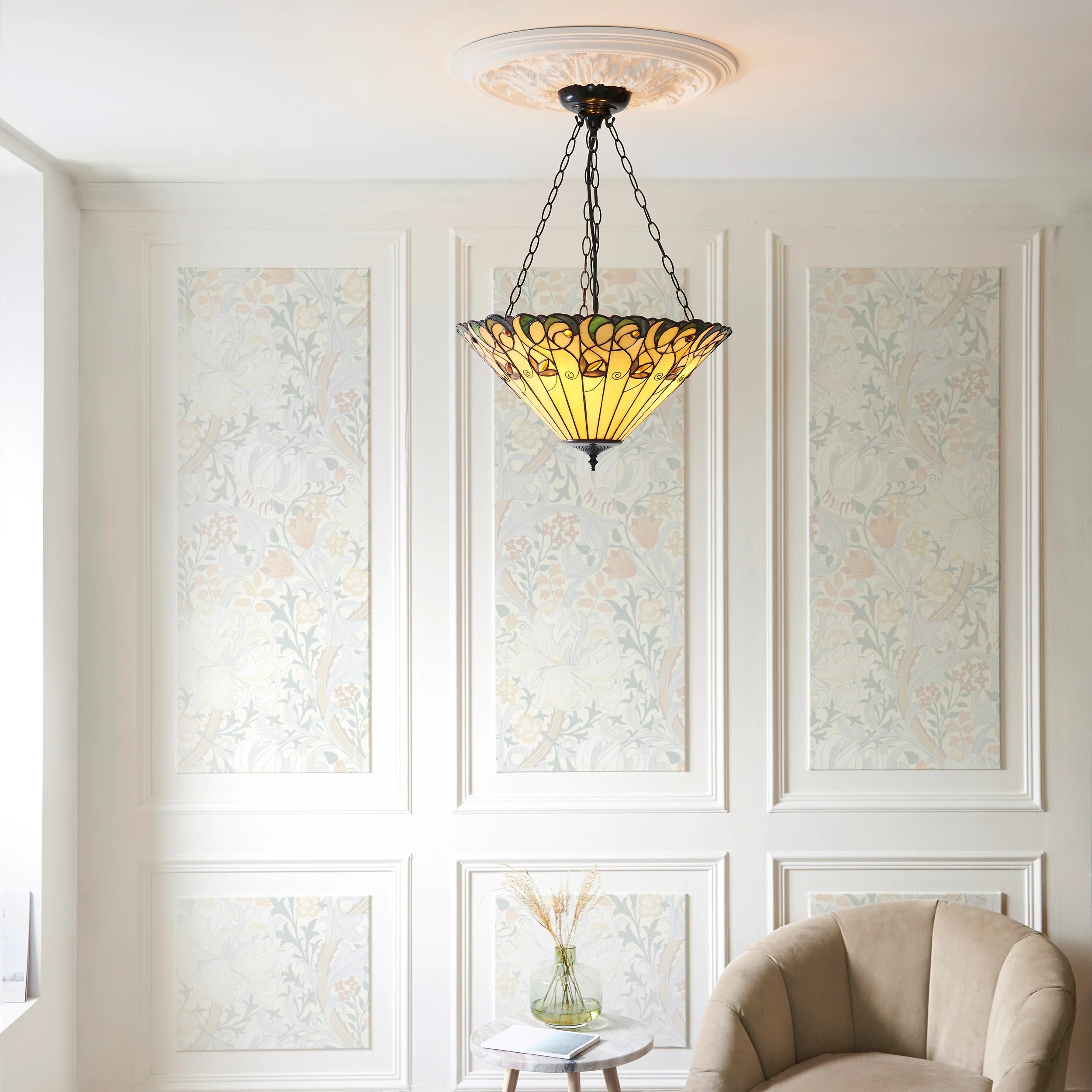 TF Jamelia Light - Decorative Art Glass - Flush Mount Timeless Style for Hallway T1041