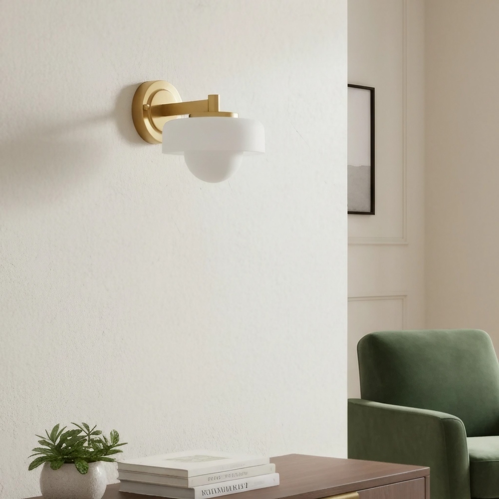 Zirvos Retro Globe Glass Wall Sconce - Elegant Brass-Inspired Shade Wall Light for Corridor T846