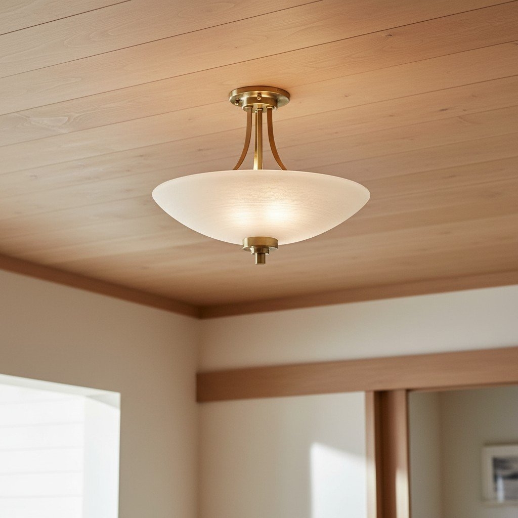 Lunetal Timeless Three-Arm Structure Semi Flush Chandelier - Vintage Pendant Light for Bedroom or Entry T839