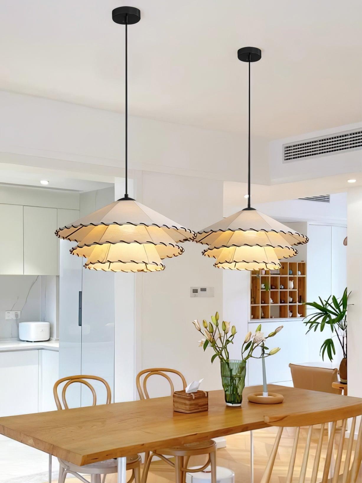 Vinatge Lotus Leaf Fabric Pendant Light M243
