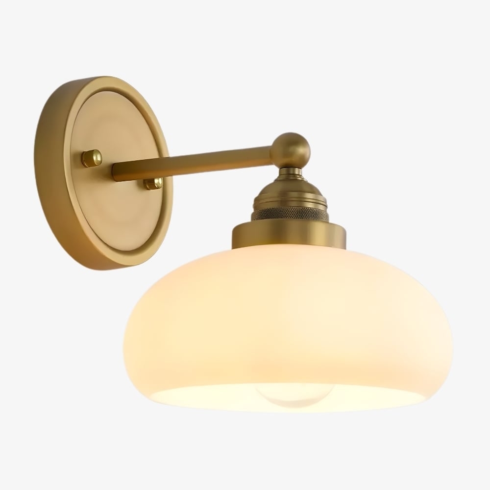 Riven Milk White Glass Globe Industrial Wall Lamp - Stairway Safety Light T1060