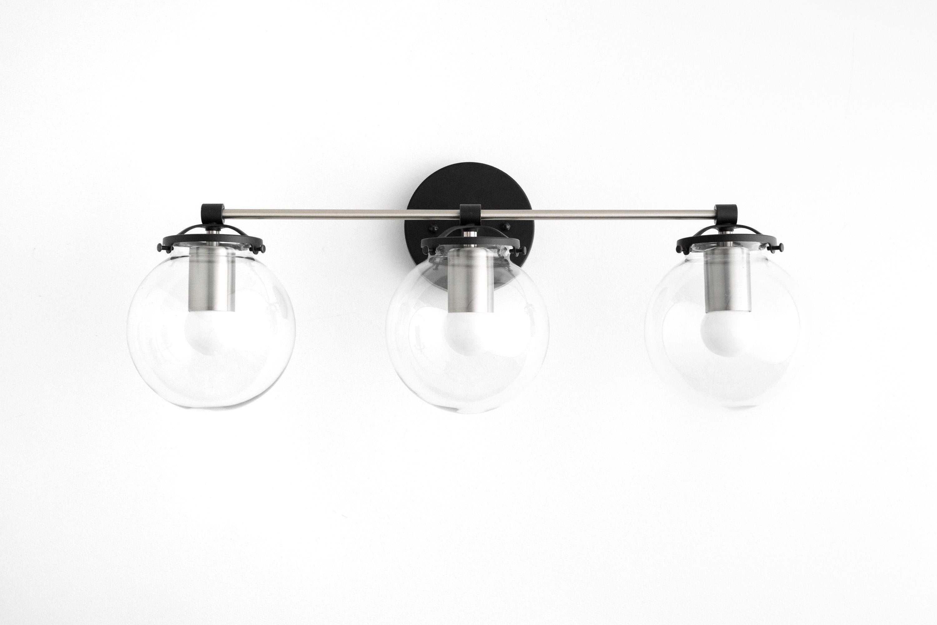 Glorica Glass 3 Shade Globe Vanity Light - Soft Bathroom Light Fixture T329