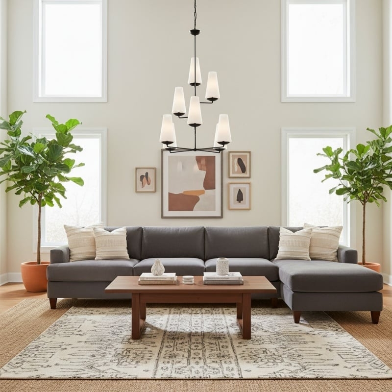 VertiFount Chandelier – Layered Metal Design for Open Interiors T566