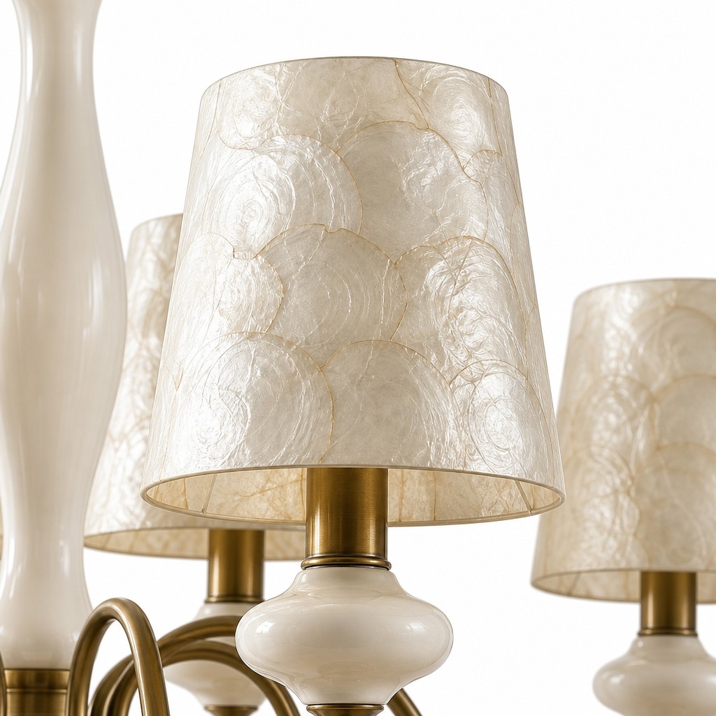 Shellure Retro Shell Texture Chandelier - Sculptural Coastal Home Lighting Fixture T2203