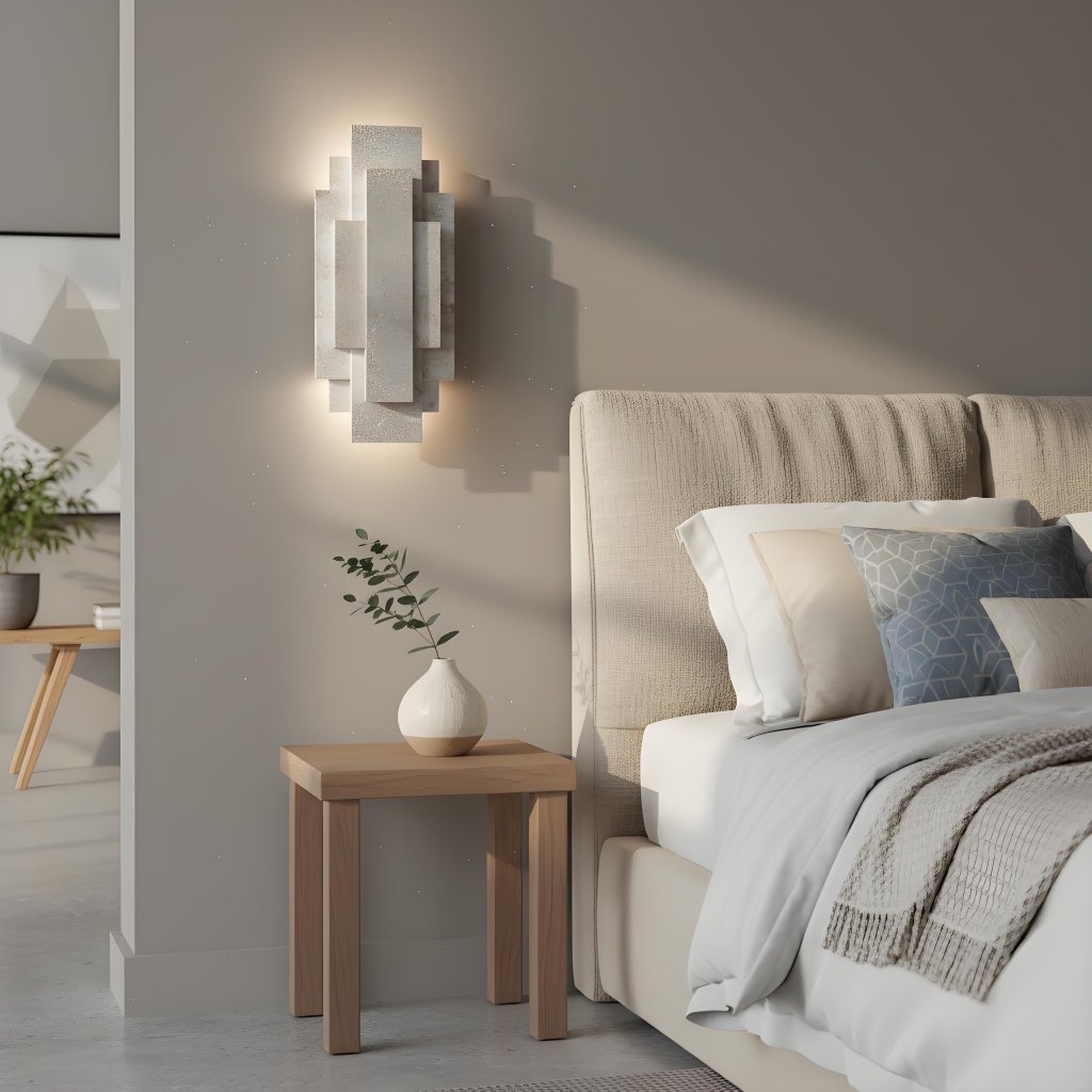 Kelsar Rectangular Wall Lamp - Gold and Silver Finishes for Living Room or Bedroom T1047