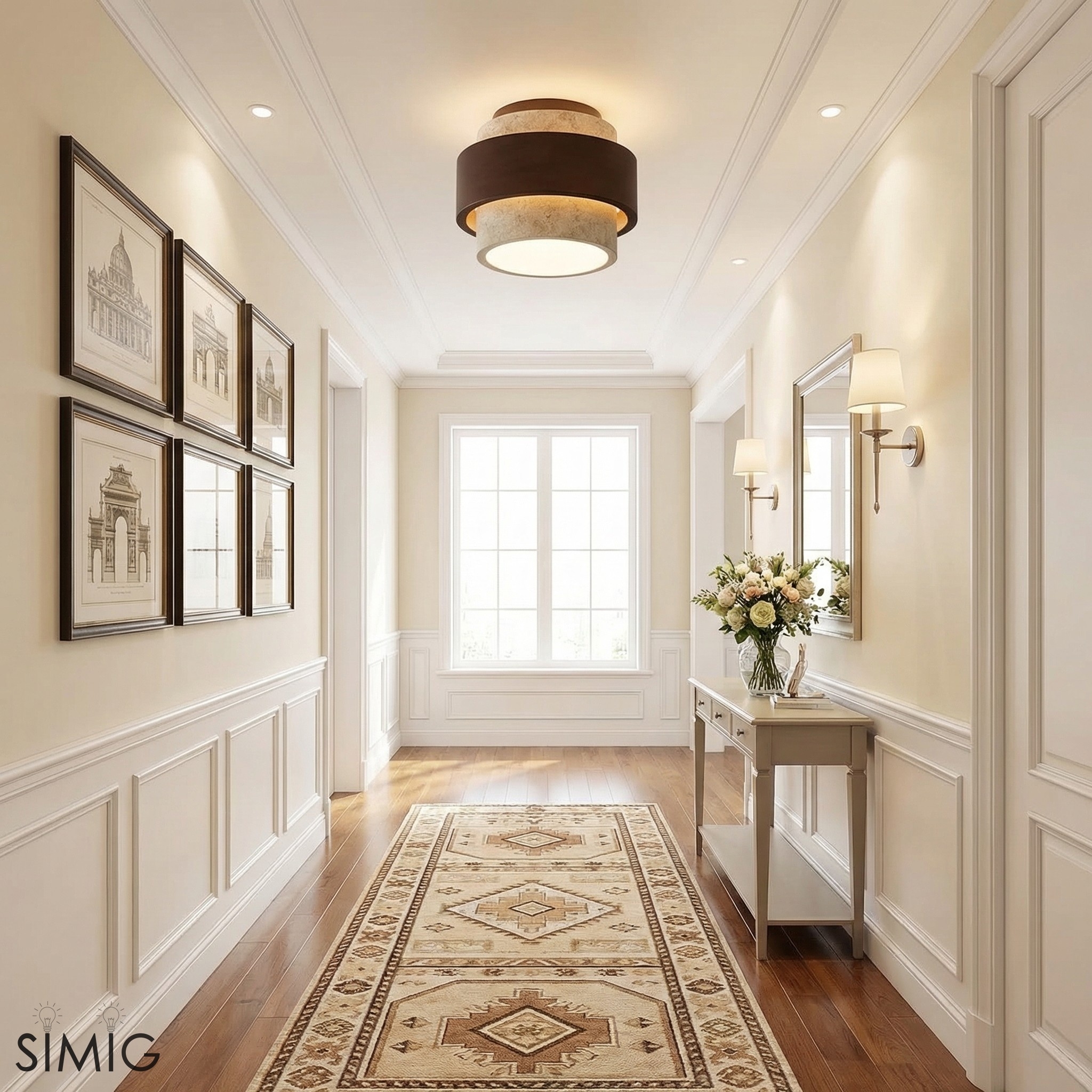 Natural Stone Texture Ceiling Light - Wabi Sabi Style Fixture T1103