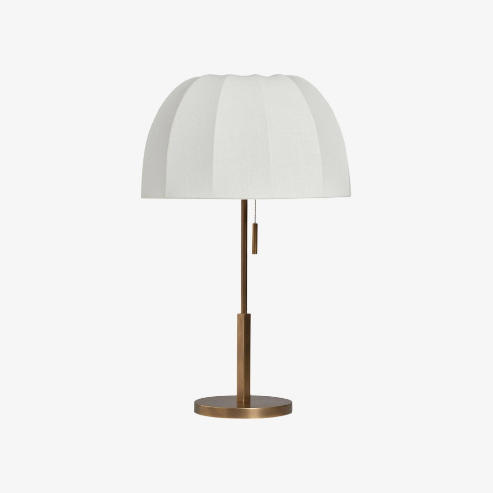 Vellaro Elegant Brass Table Lamp with Fabric Shade - Bedside Light for Contemporary Bedroom T698