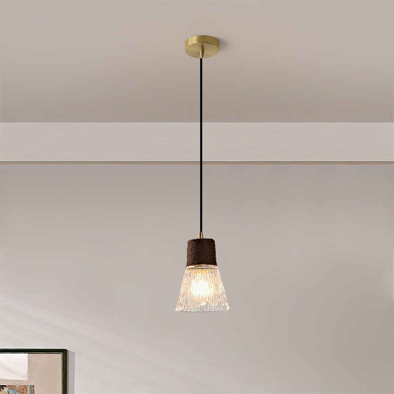Nordic Hemp Rope Glass Pendant Light T2162