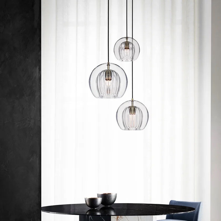 Modern Pleated Glass Pendant Light G49
