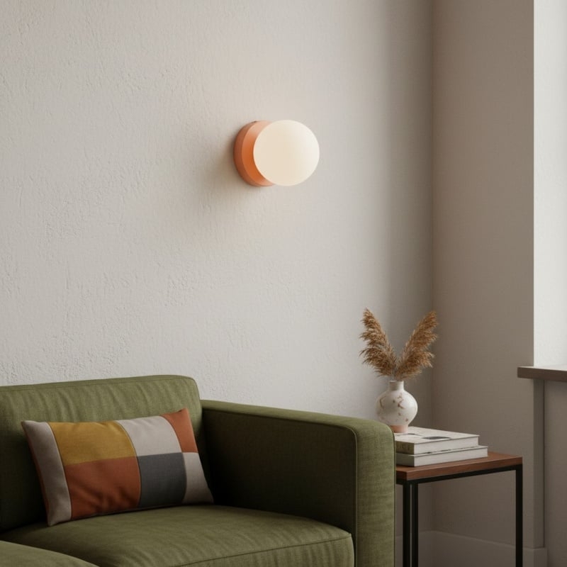 Nuevola Round Wall Lamp - Modern Metal and Glass for Hallways and Living Rooms T528
