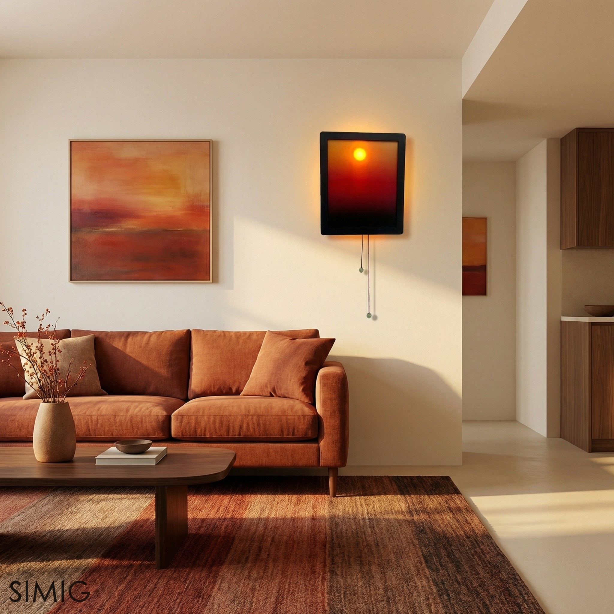 Afterglow Sunset Pull Cord Wall Lamp - Ambient Light for Bedroom Decor S253