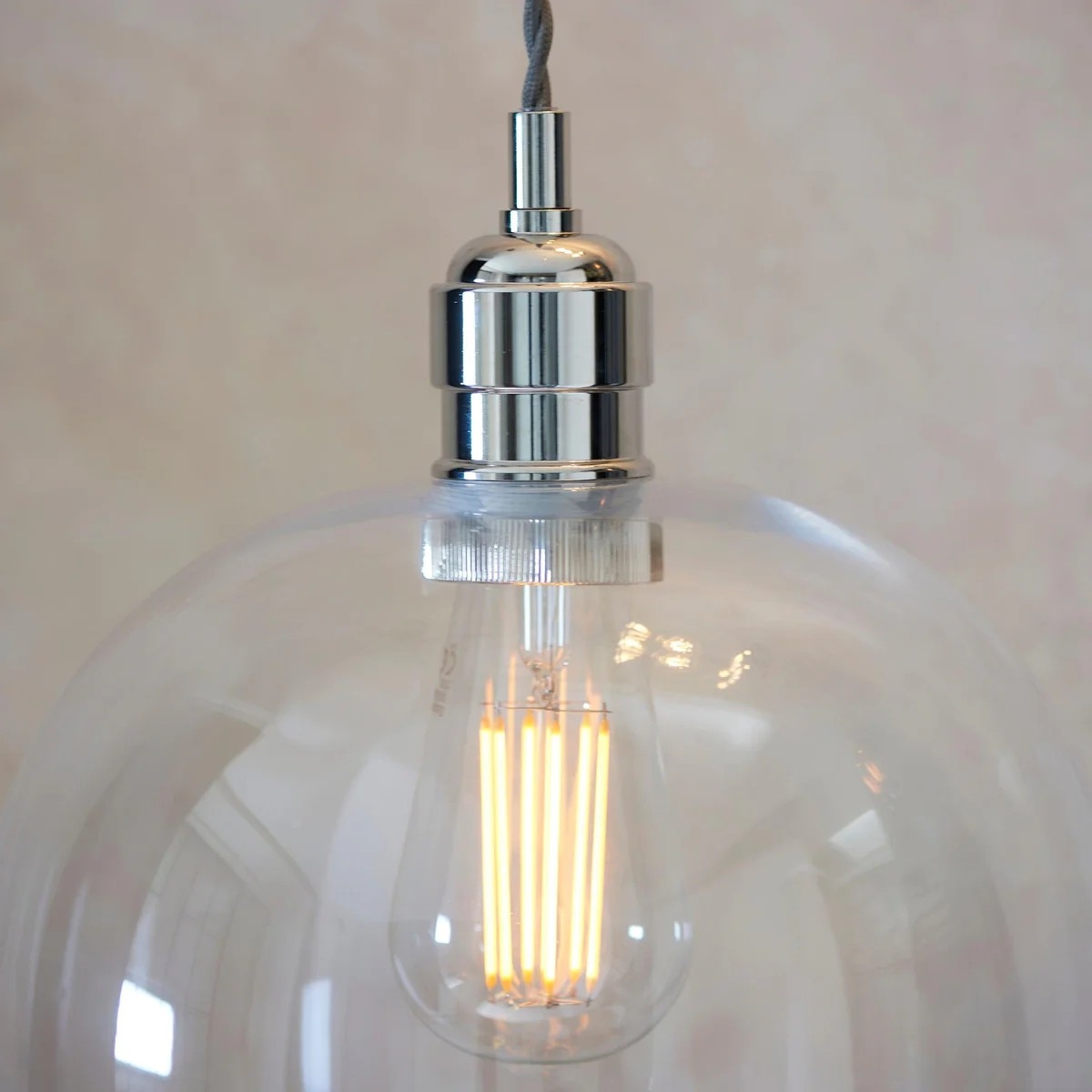 Clarione Height-Adjustable Glass Pendant Light - Classic Art Deco Light T1032