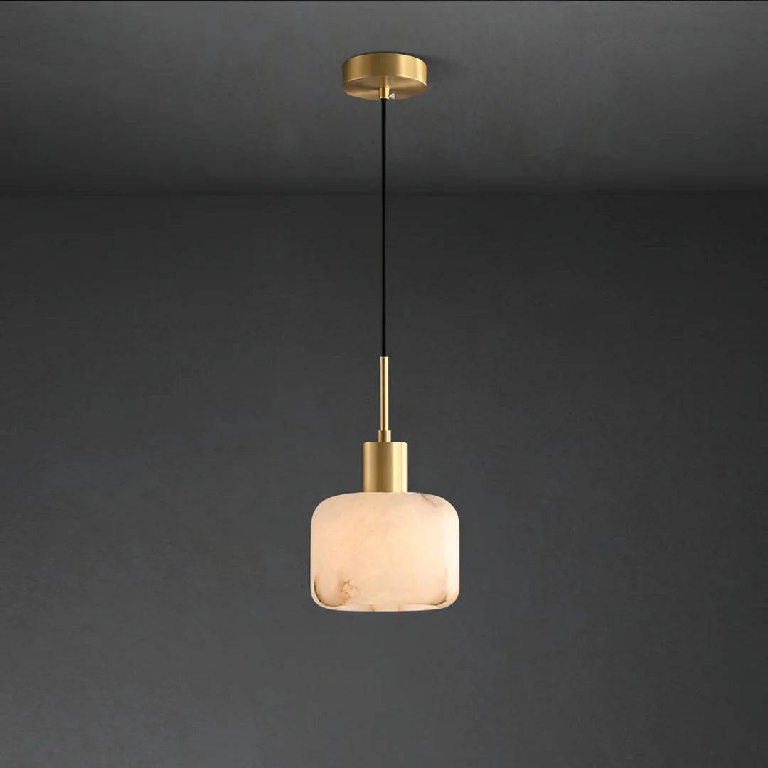 Velia Acorn Alabaster Minimalist Pendant Light T2168