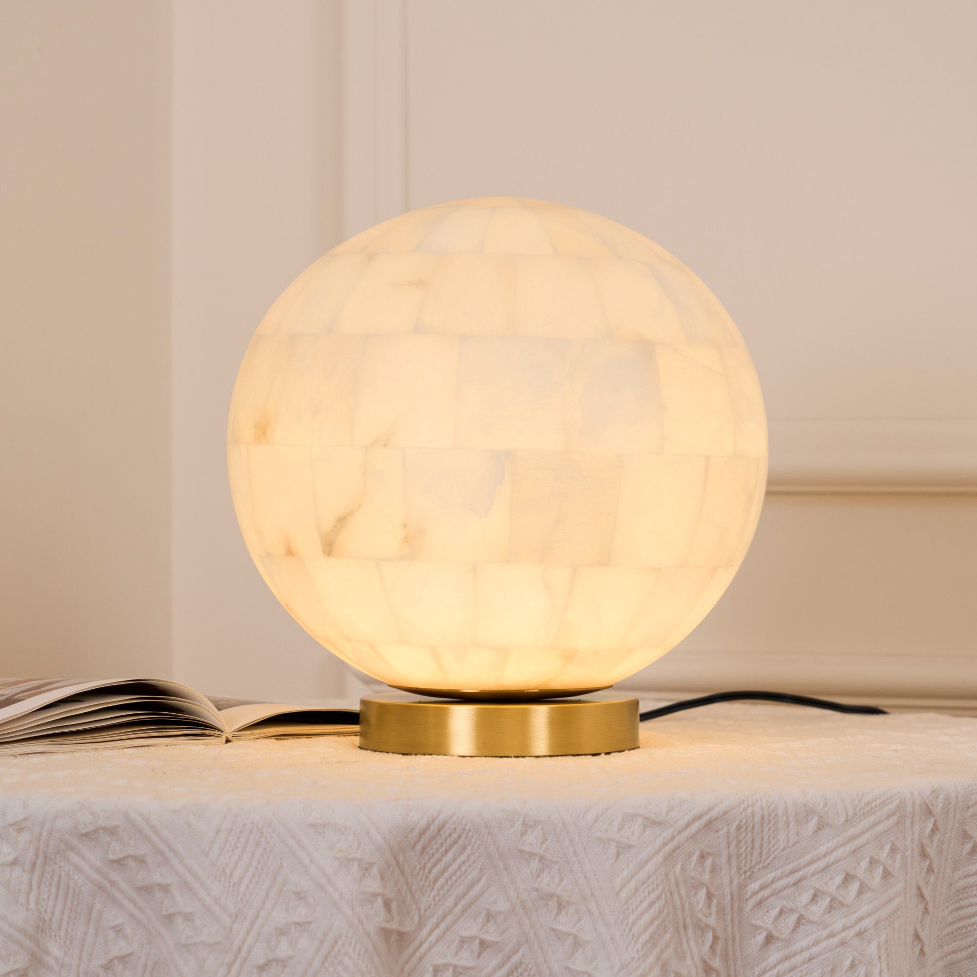 Alabaster Ball Table Lamp T1657