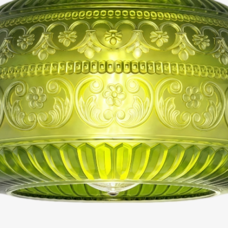 Lurex Engraved Textured Glass Flush Mount - Classic Entryway Decorative Light U21