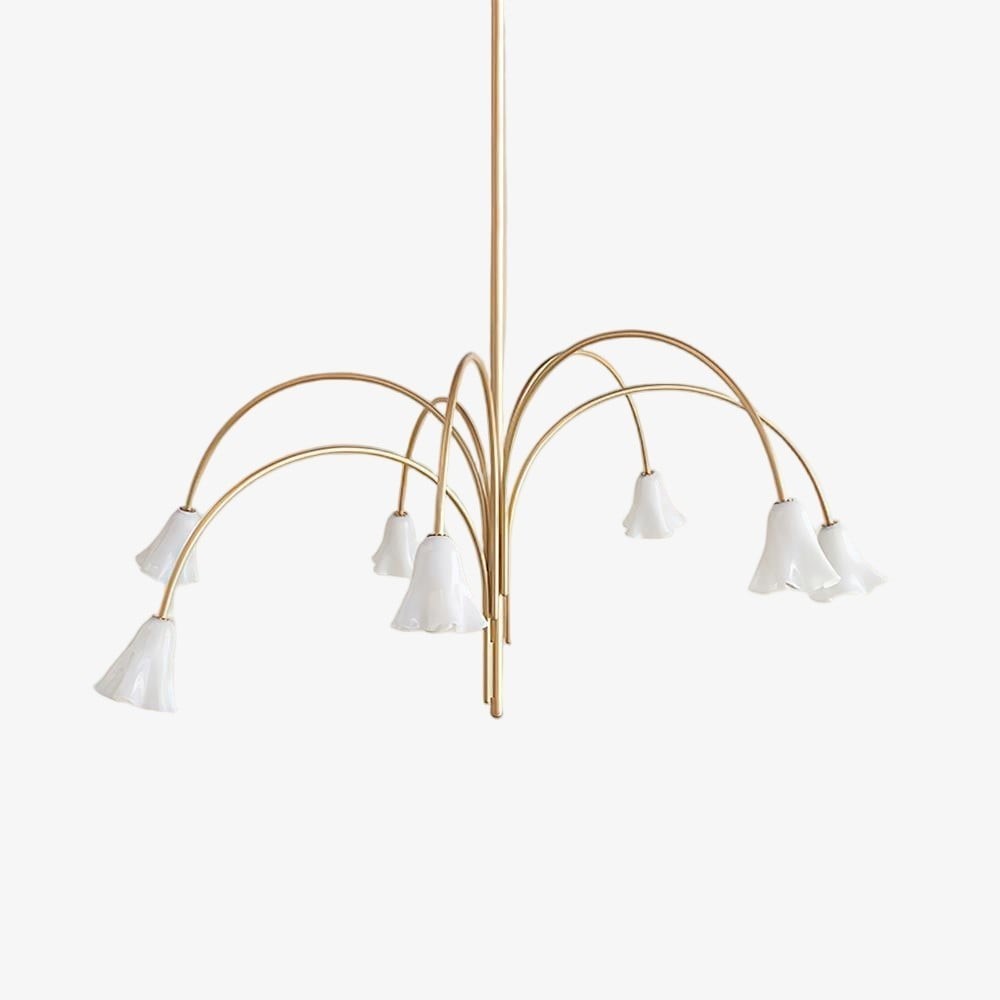 Bellina Lily Glass Flower Chandelier - Romantic Lighting for Interior T280