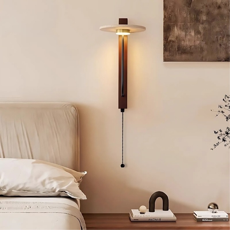 Retro Umbrella LED Wall Light with Solid Wood - Warm Accent Lighting S329