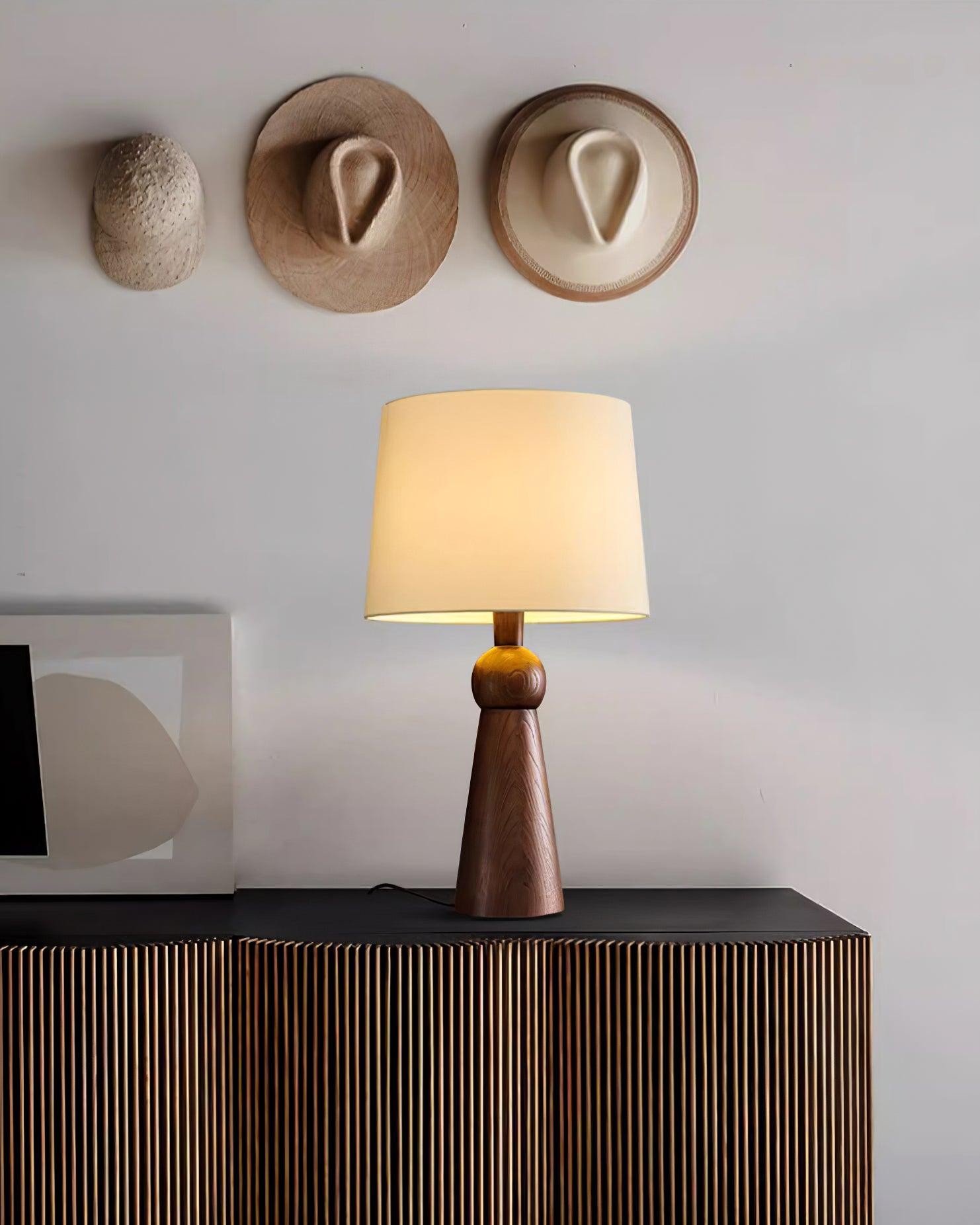 Nordic Retro Solid Wood Fabric Table Lamp M572