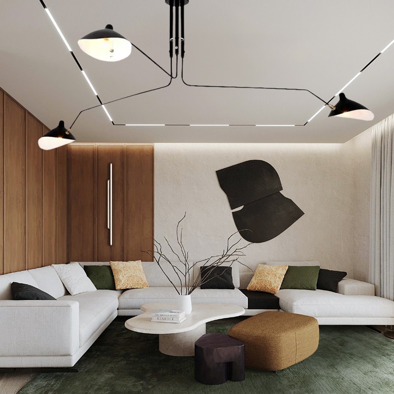 Arclume Arc Ceiling Lamp - Mid Century Multi Arm Light for Living Room
