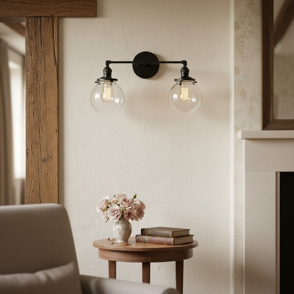 Lumio Globe Glass Globe Vanity Light - Modern Two Light Bathroom Sconce T309