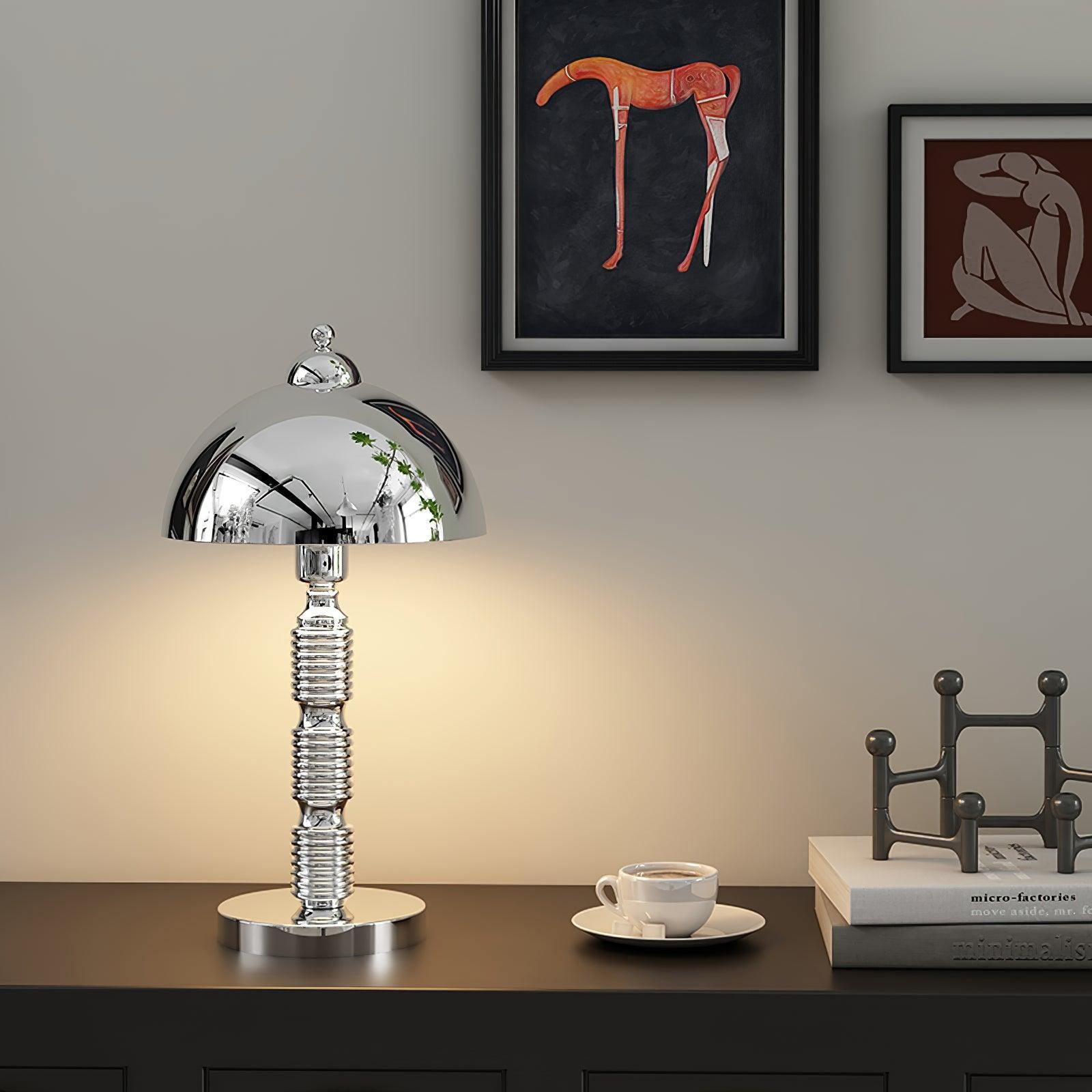 Nordic Iron Round Shade Pleated Base Table Lamp M260