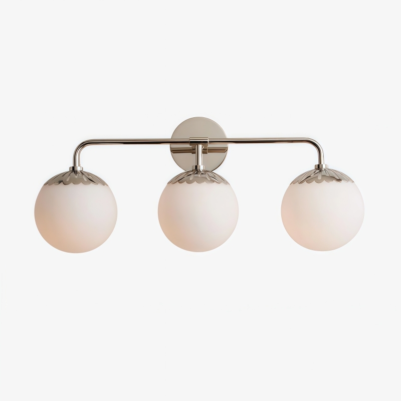 Vinbrea Glass Globe Wall Lamp - Minimal Curved Arm Light for Living Room T1209