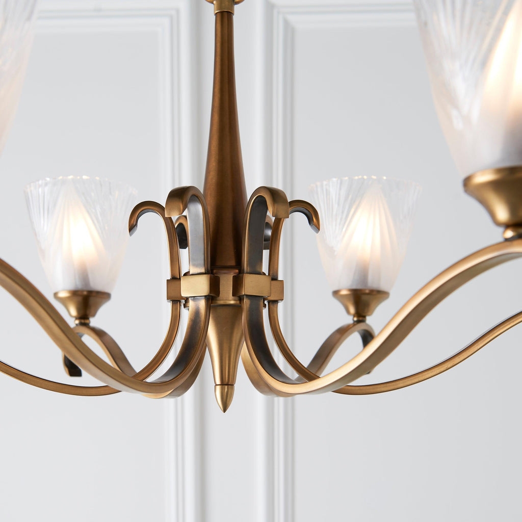 Lunetal Multi-Light Chandelier Crystal Accents Brass Finish - Modern Luxury for Dining Room and Living Room T928